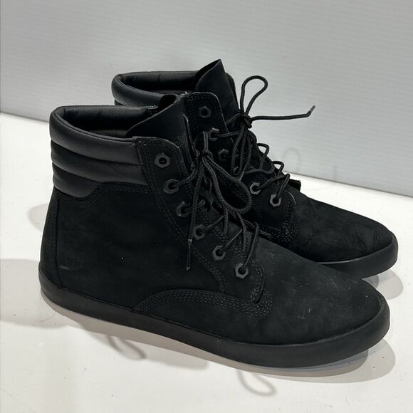 Timberland Women 8.5 Dausette A1KLO Black Nubuck Leather High Top Sneakers - Picture 1 of 13